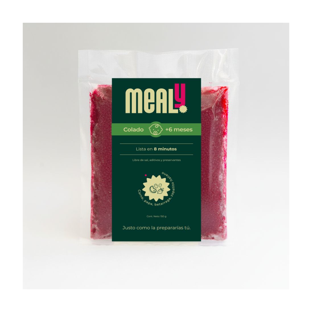 Colado de Carne congelado para bebés | Natural, Sin sal, 150gr