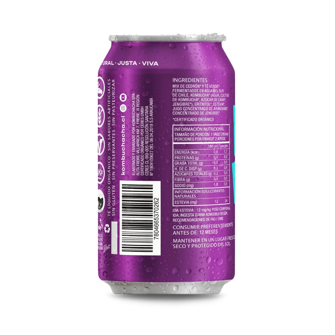 Kombucha Infusión Cero Arándano 355 cc