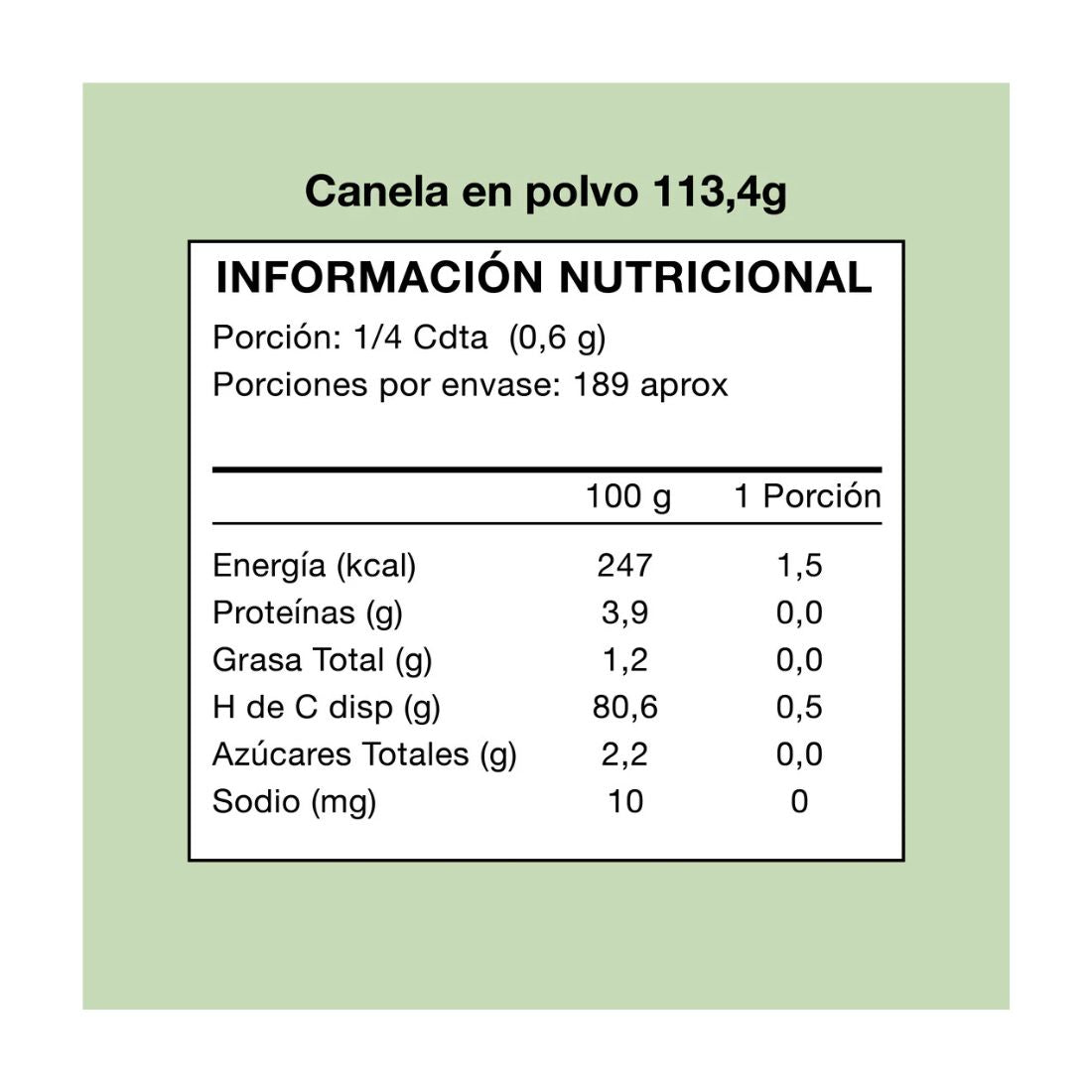 Canela en polvo 113g