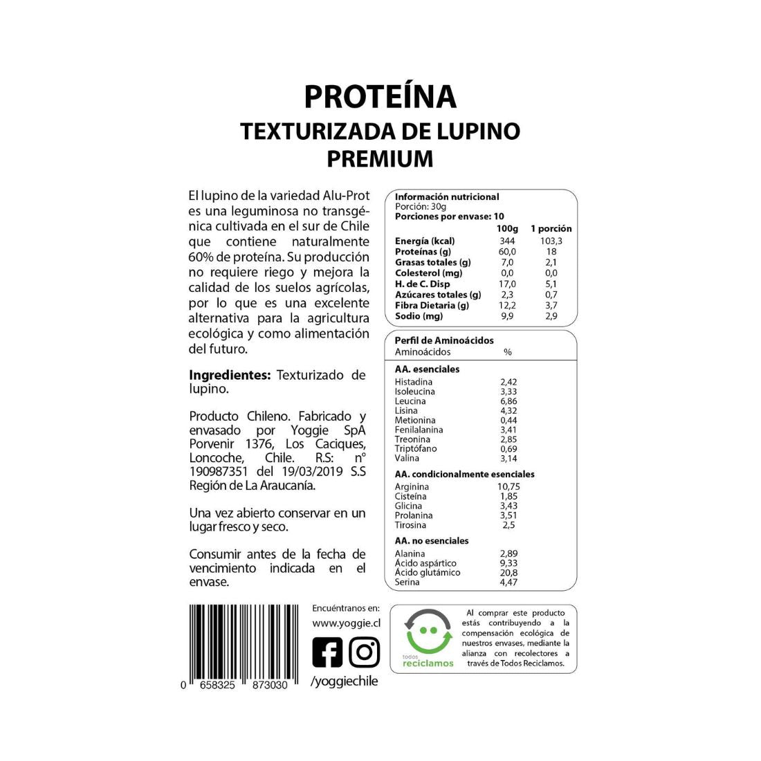 Proteína Texturizada de Lupino 300 grs