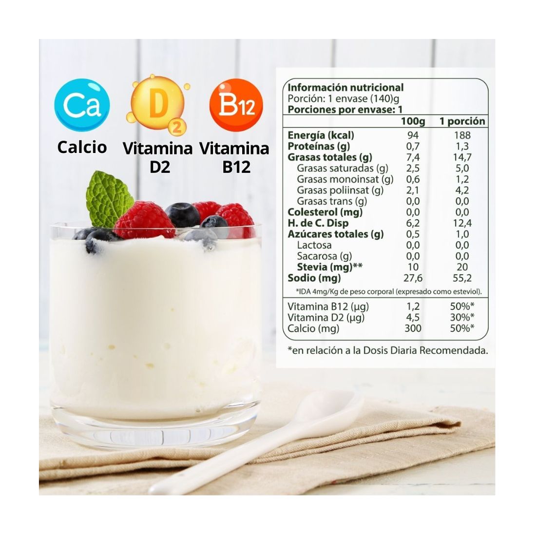 Vitagurt 140g en base a coco – Sabor Vainilla