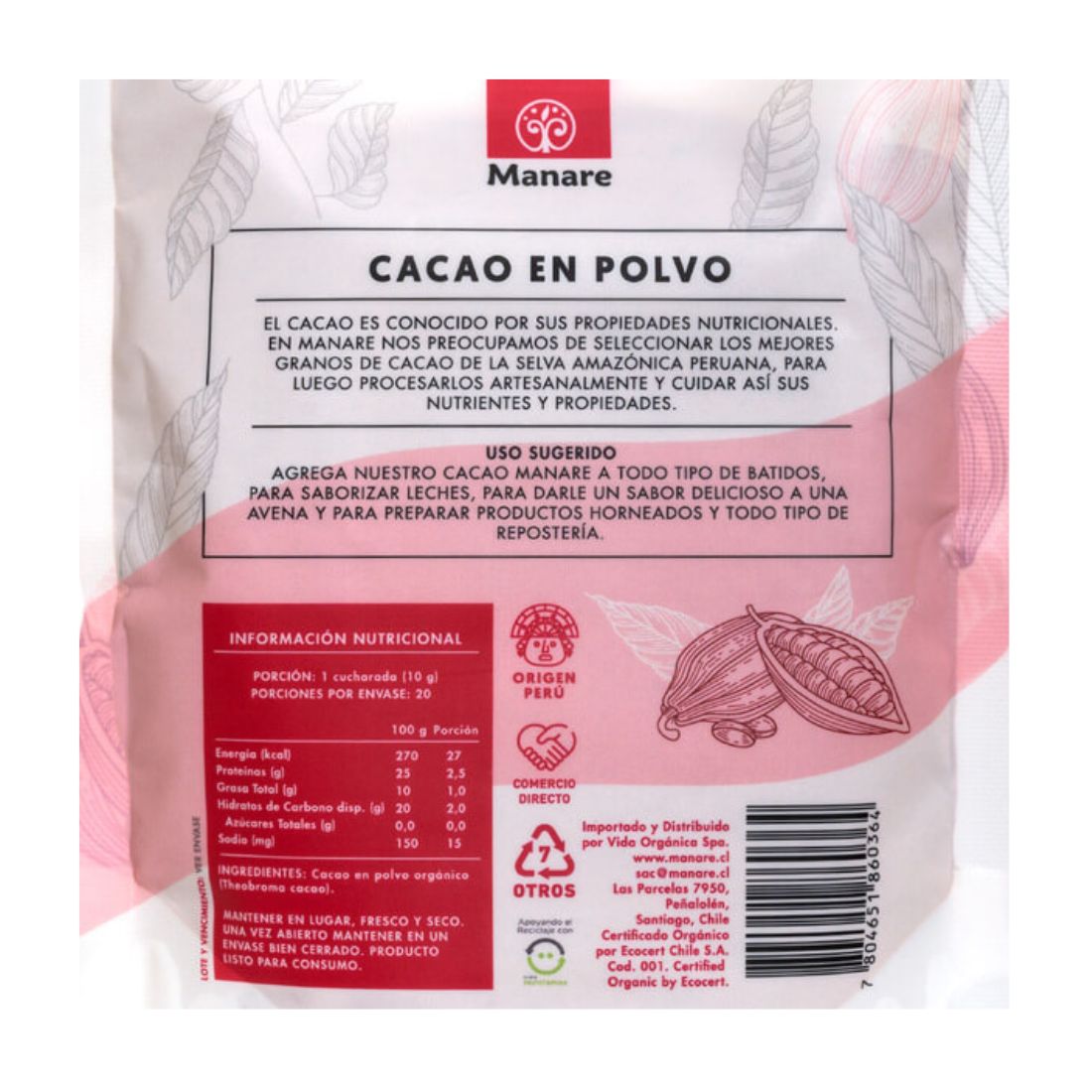Cacao en Polvo Orgánico 200g