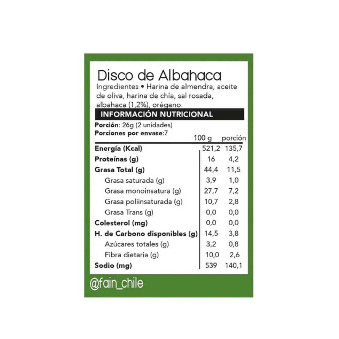 Discos de Albahaca 150g