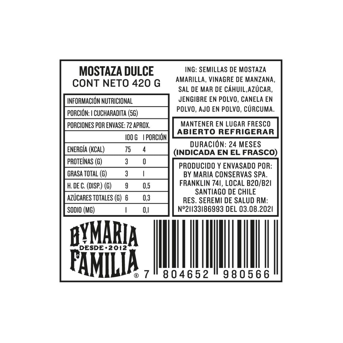 Mostaza dulce 450g