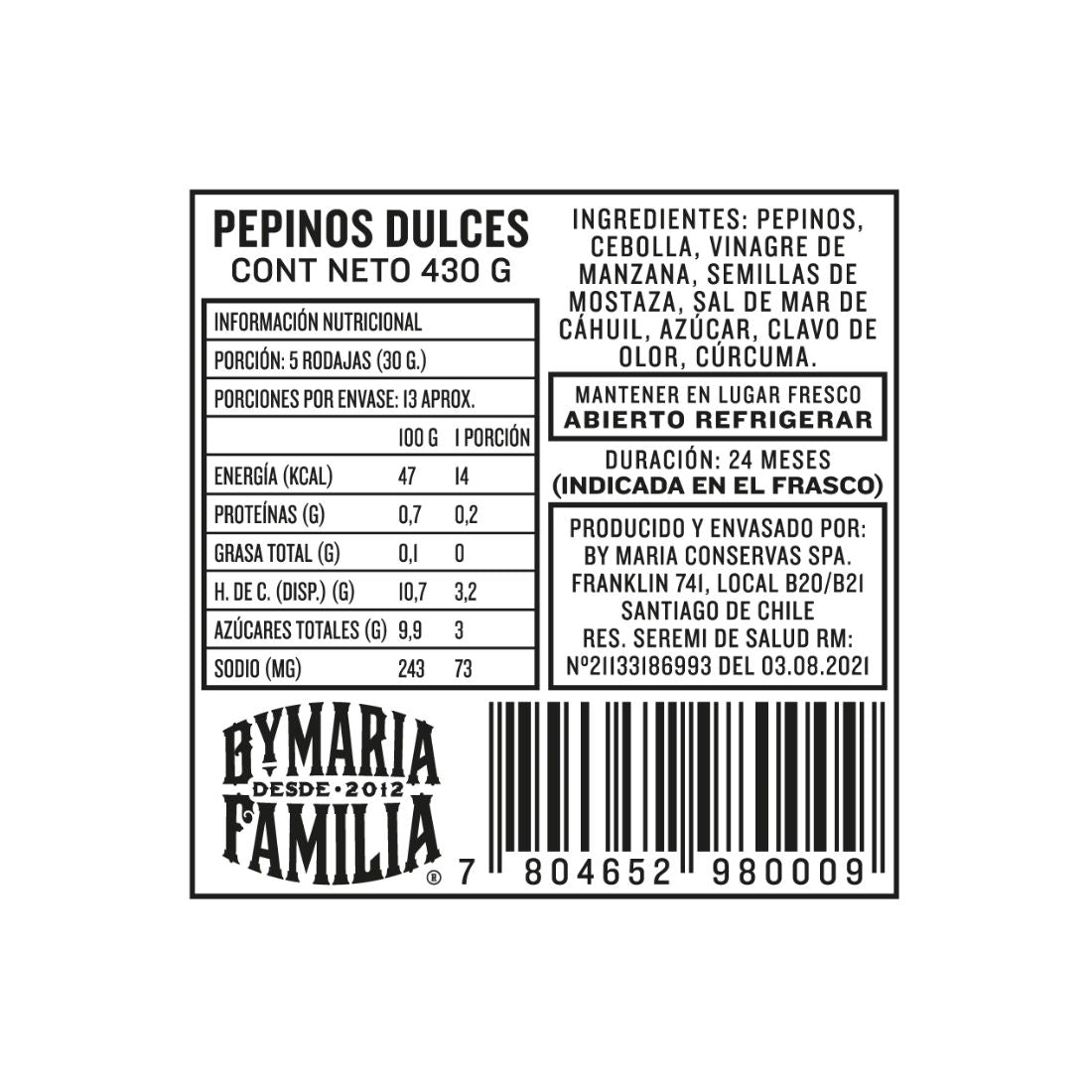 Pepinos Dulces 450 g