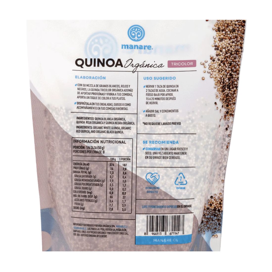 Quinoa Tricolor Orgánica 400g