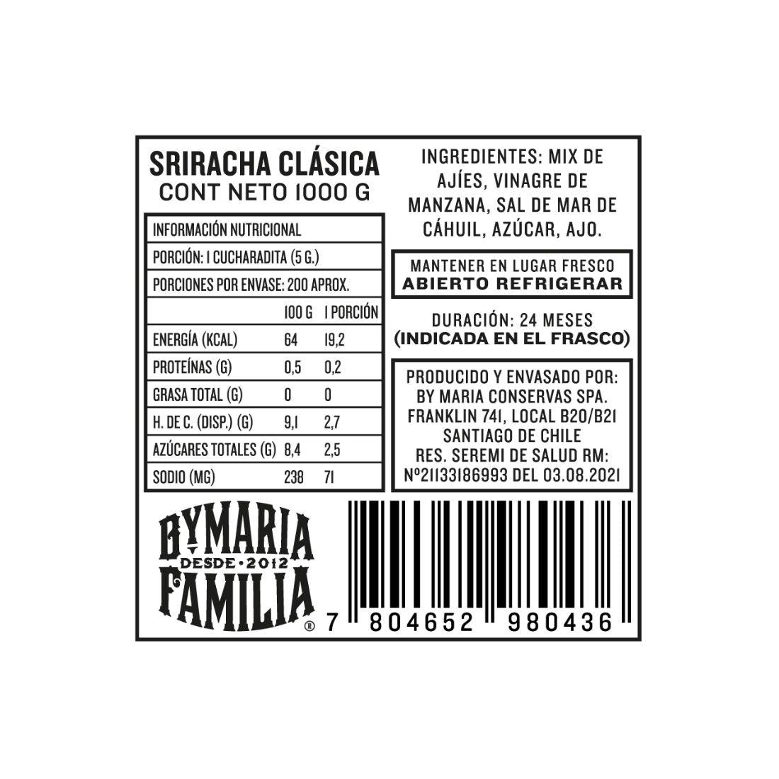 Sriracha Clásica (salsa picante) 350g