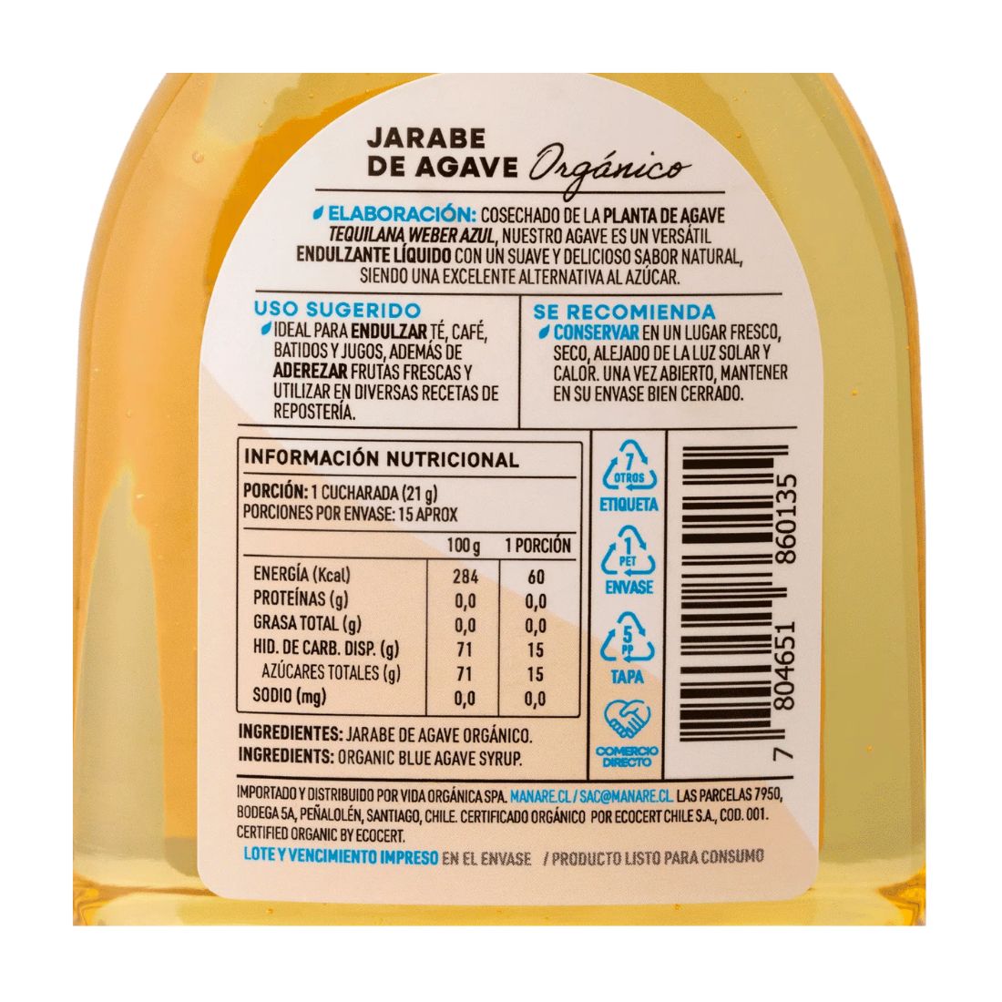 Jarabe de Agave 330g Orgánico