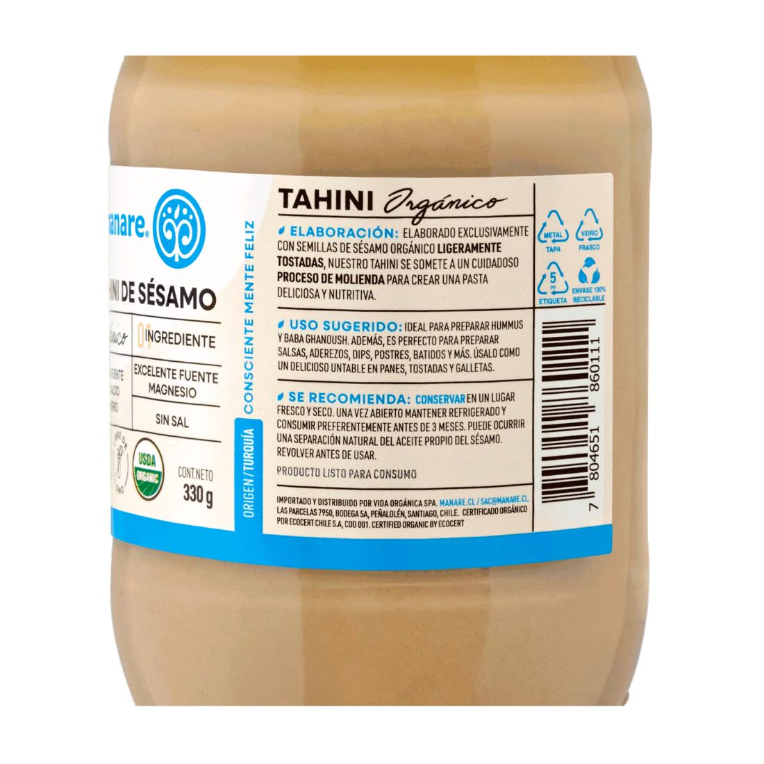 Tahini Orgánico 330g