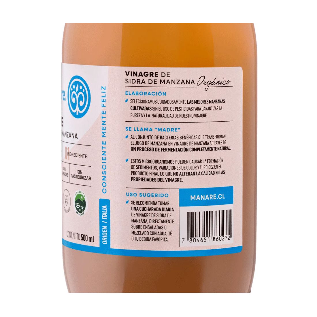 Vinagre Manzana Organico 500 ml