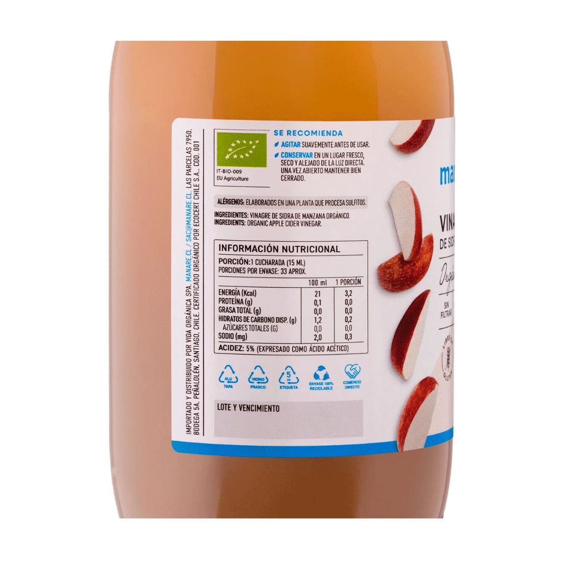 Vinagre Manzana Organico 500 ml