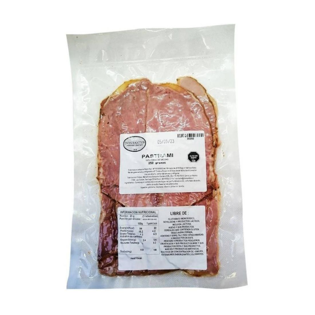 Pastrami de vacuno con especias Don Santos 250 g (Aprox. 11–14 láminas)