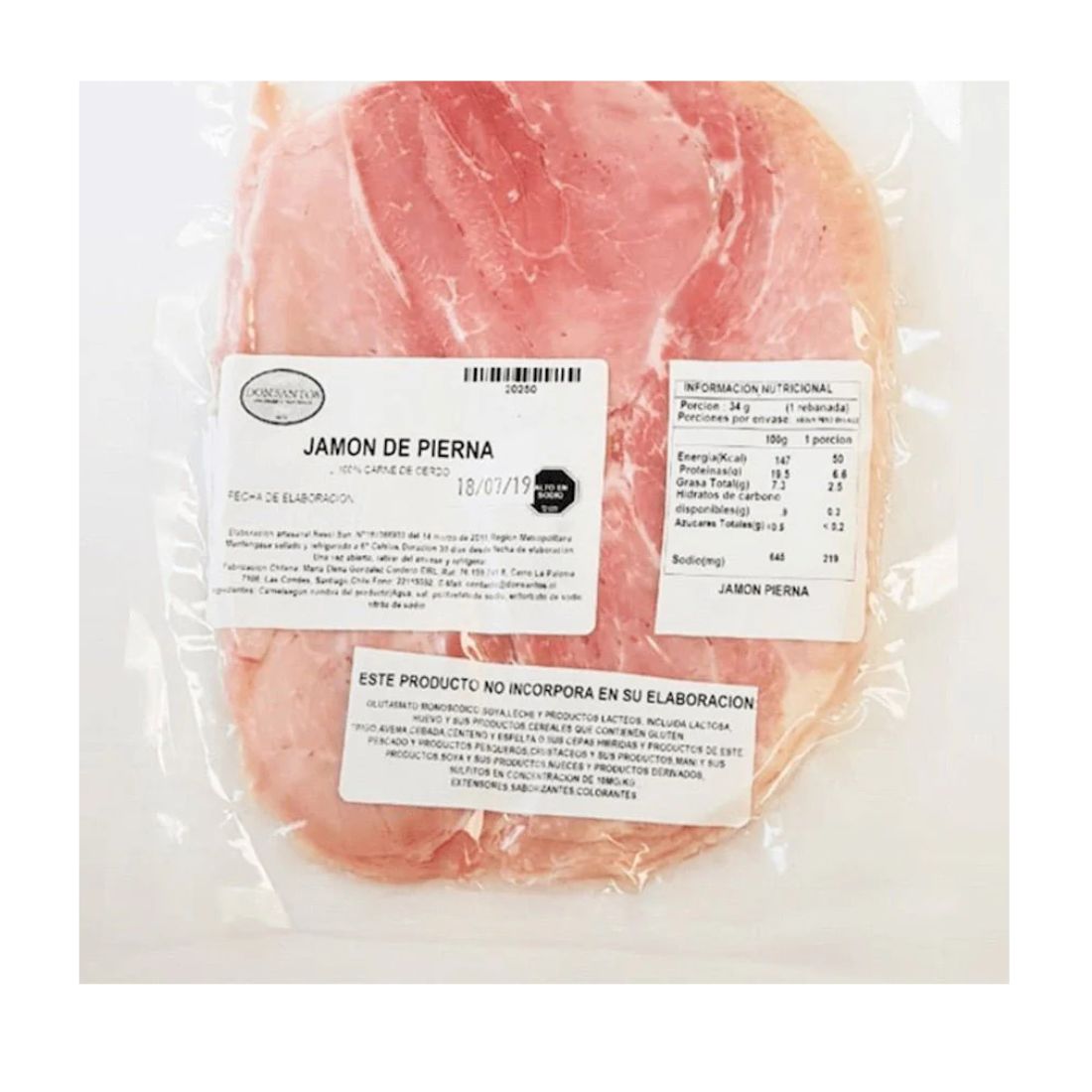 Jamón Pierna Don Santos 250 g (Aprox. 14–16 láminas)