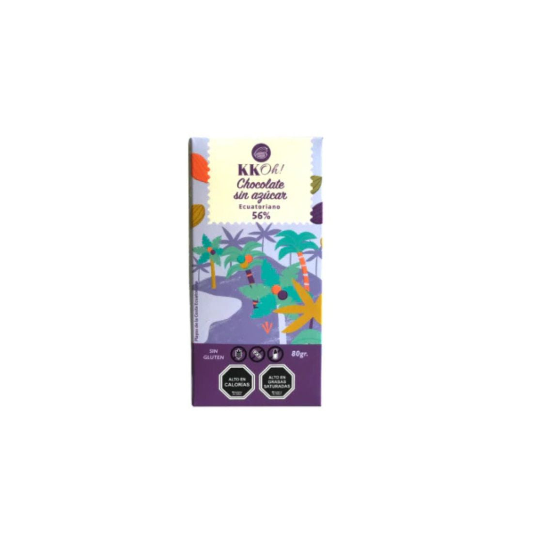 Barra de chocolate 56% sin azúcar - 80 gr