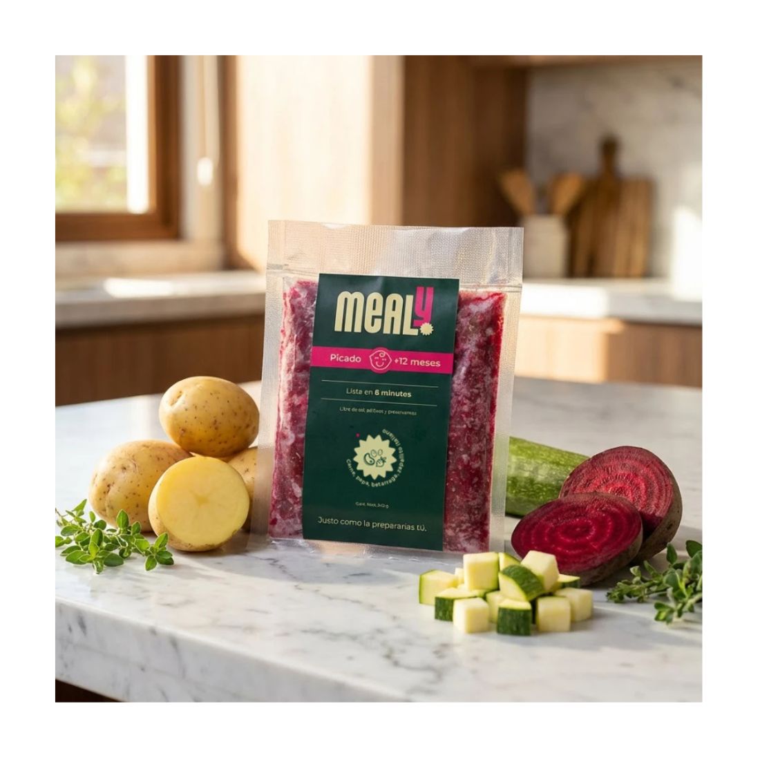 Picado de Carne congelado para bebés | Natural, Sin sal, 240gr