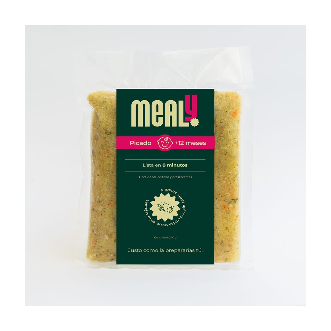 Picado de Lentejas congelado para bebés | Natural, Sin sal, 240gr